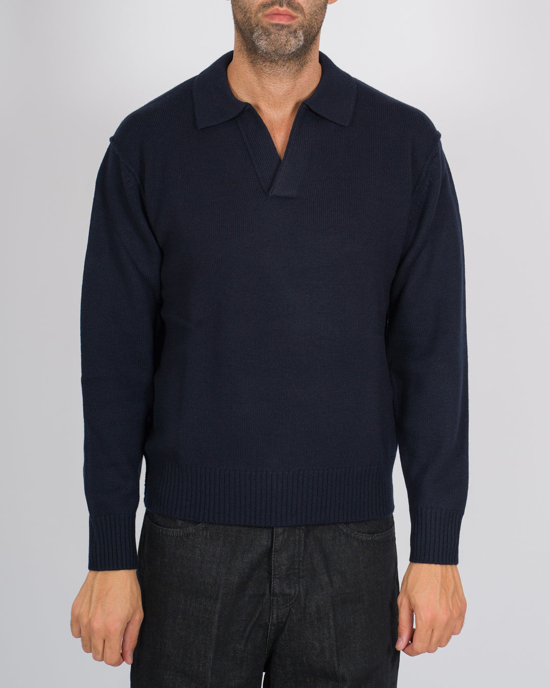 Polo Skipper a maniche lunghe blu 