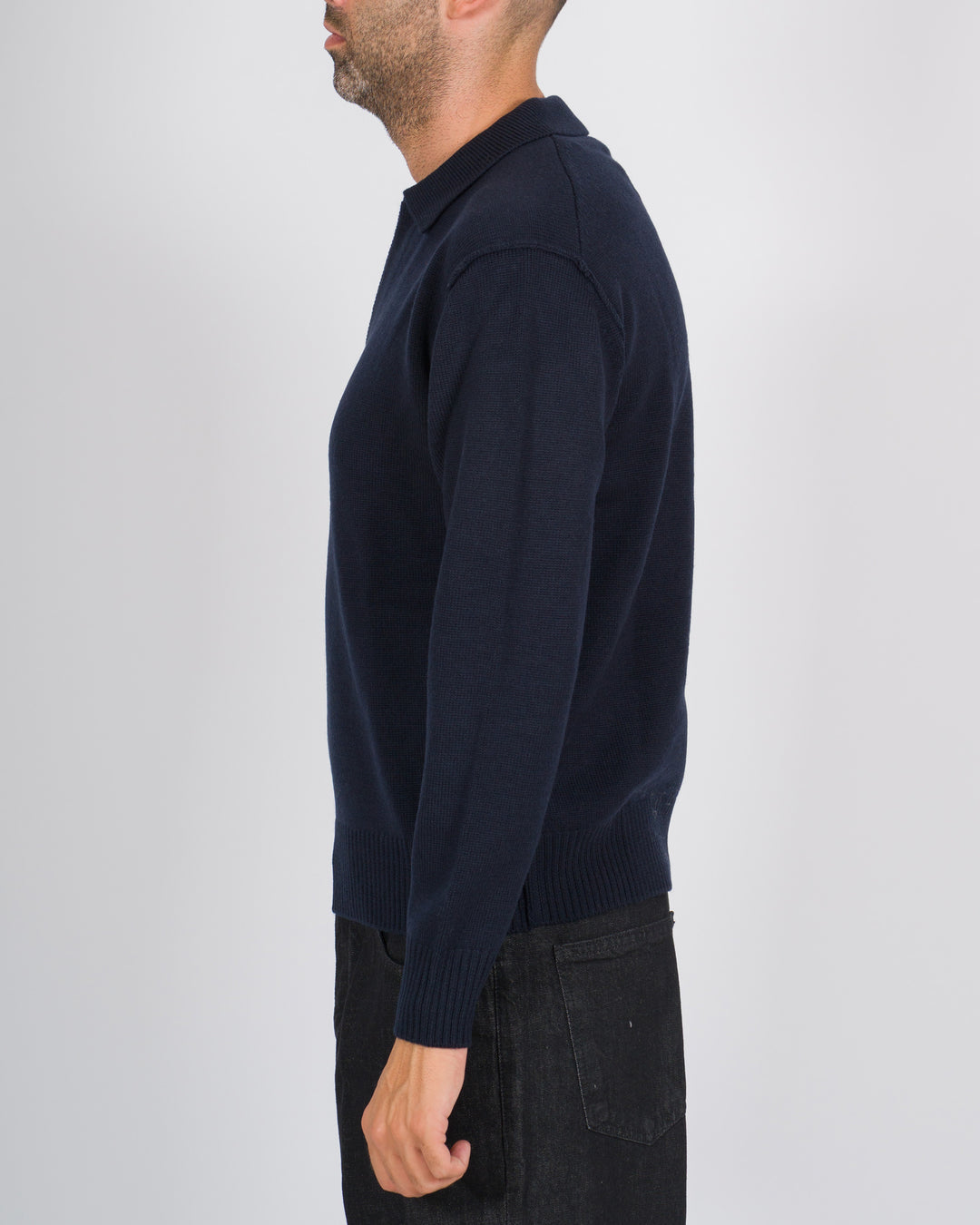 Polo Skipper a maniche lunghe blu 