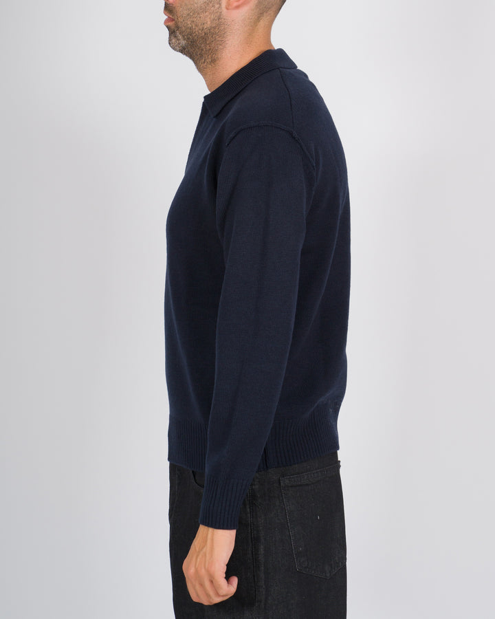 Polo Skipper a maniche lunghe blu 