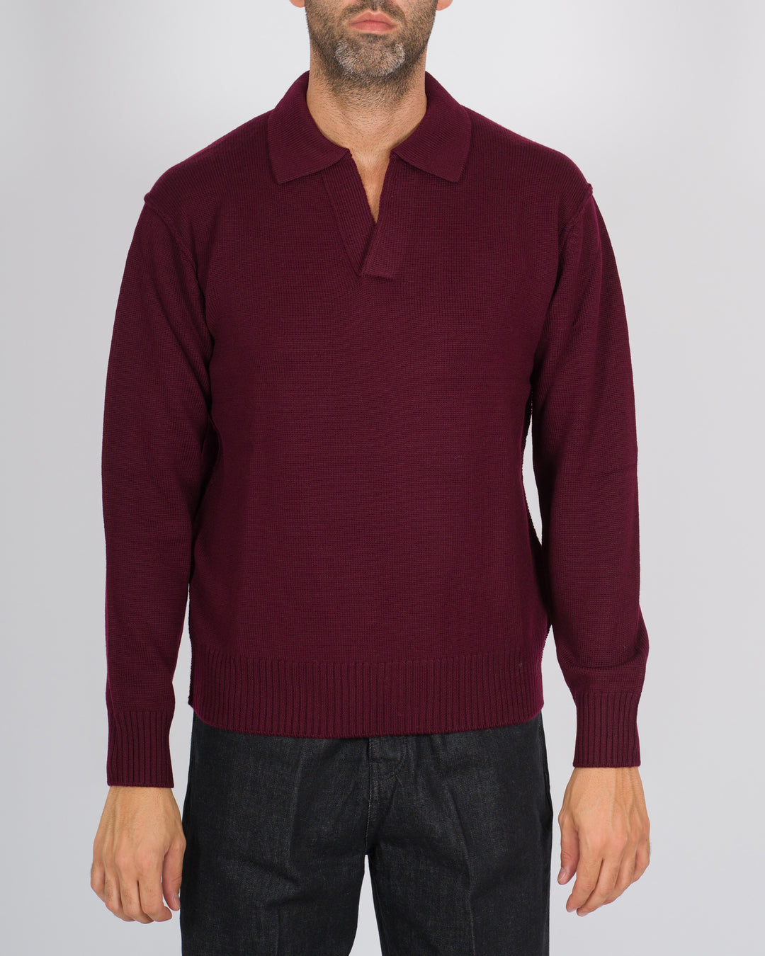 Polo Skipper a maniche lunghe bordeaux 