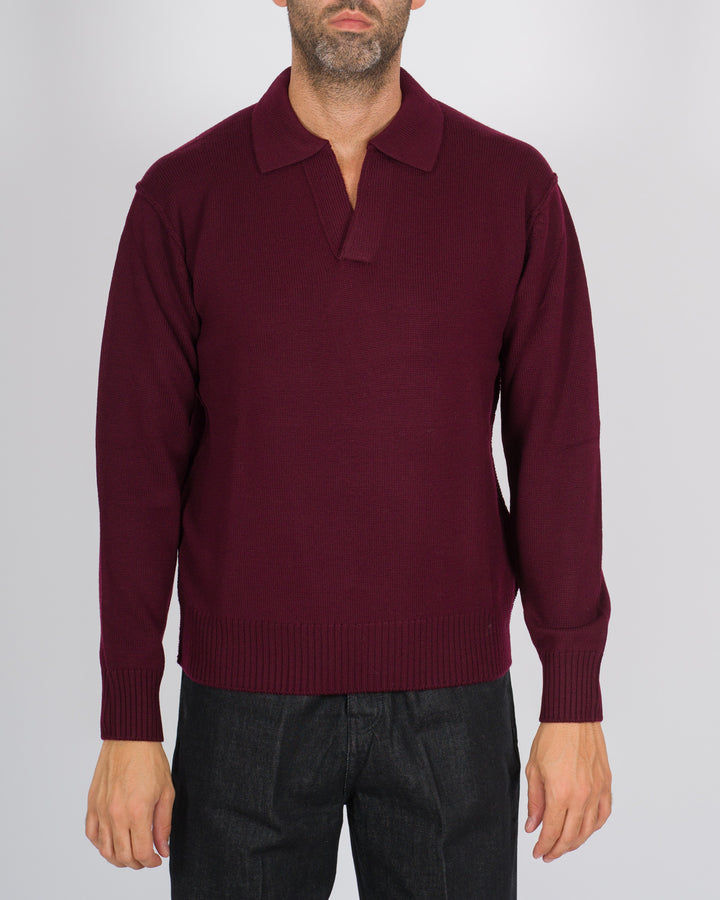 Polo Skipper a maniche lunghe bordeaux 
