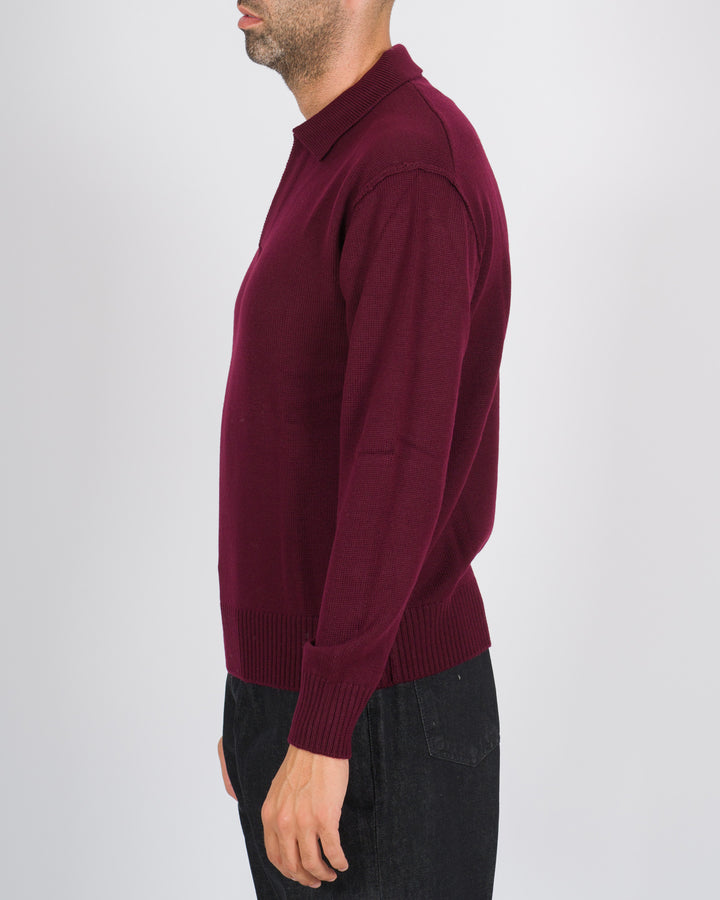 Polo Skipper a maniche lunghe bordeaux 