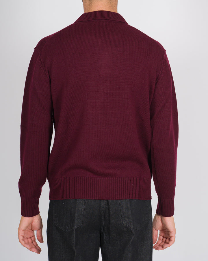 Polo Skipper a maniche lunghe bordeaux 