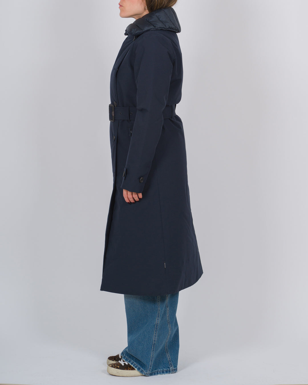 Trench Lungo Imbottito Idrorepellente blu 