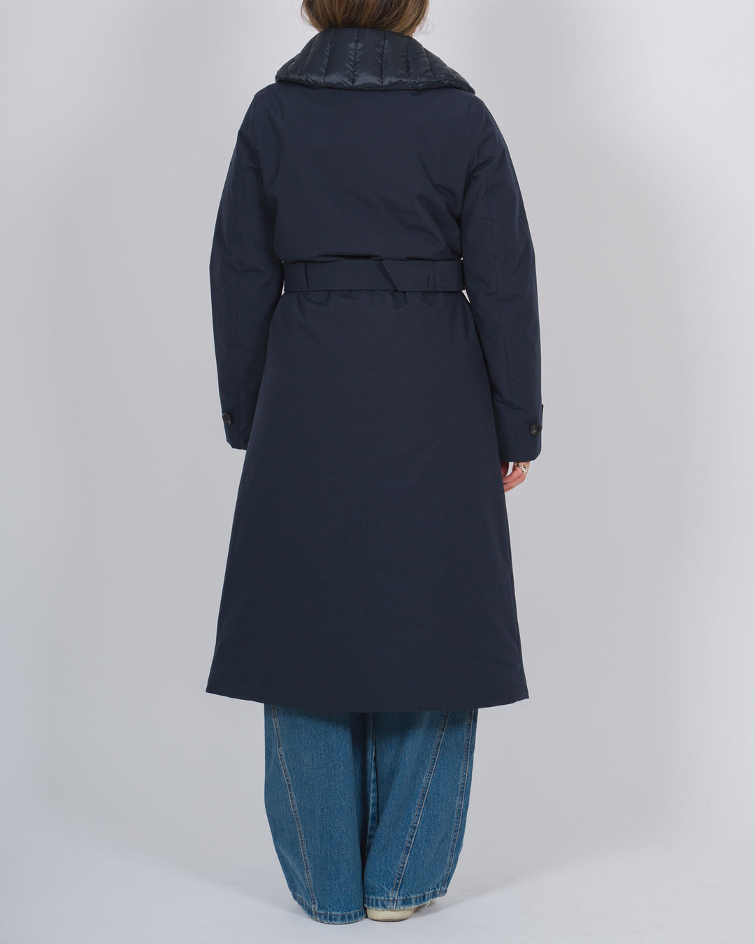 Trench Lungo Imbottito Idrorepellente blu 
