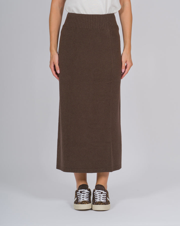 Gonna longuette maglia cacao 