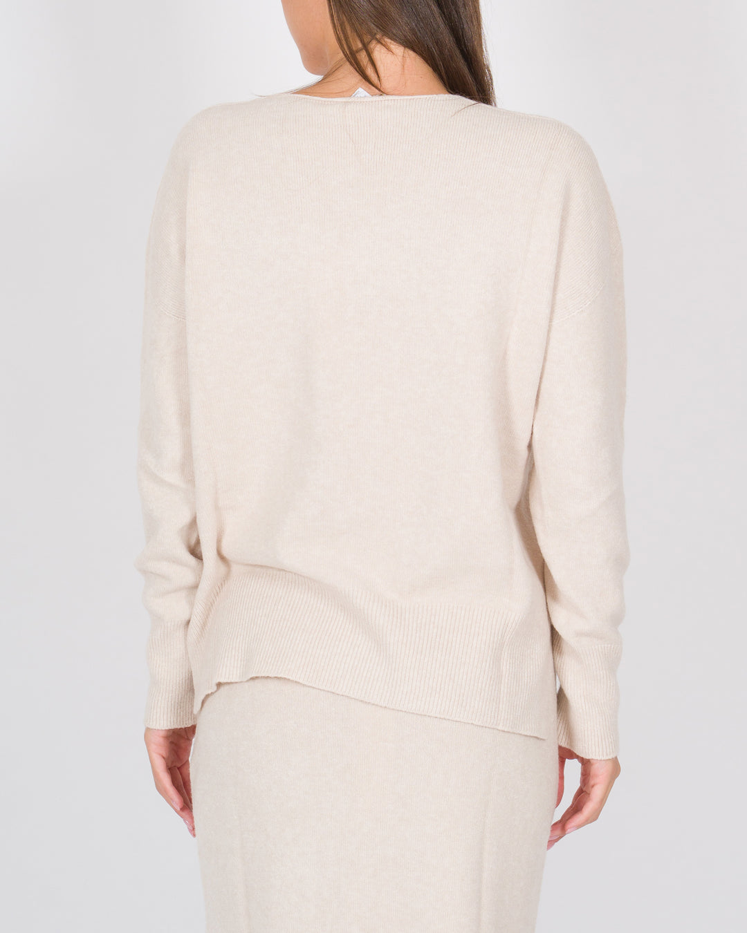 Maglia scollo a V beige 