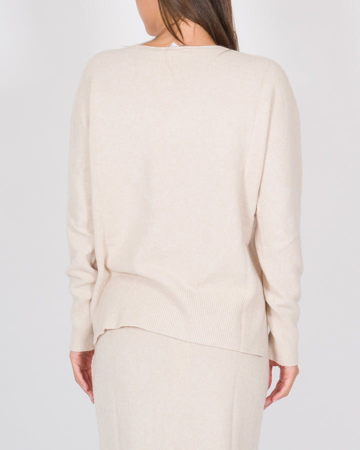 Maglia scollo a V beige 