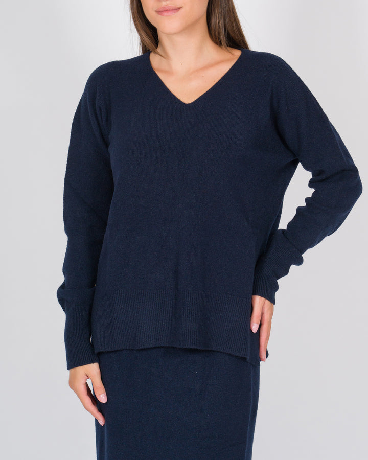 Maglia scollo a V blu 