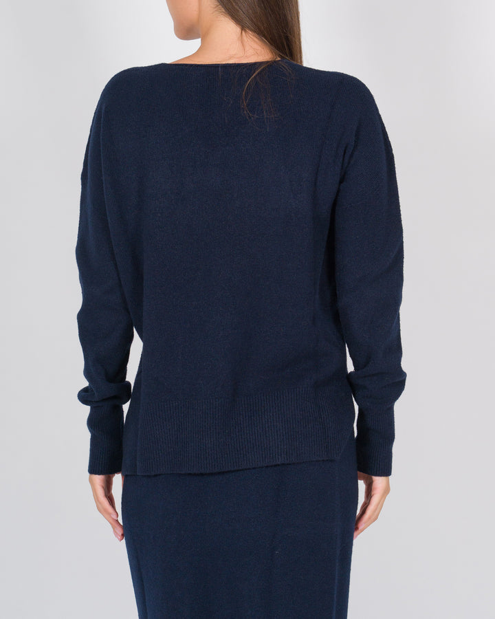 Maglia scollo a V blu 
