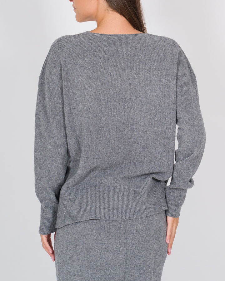 Maglia scollo a V grigio 