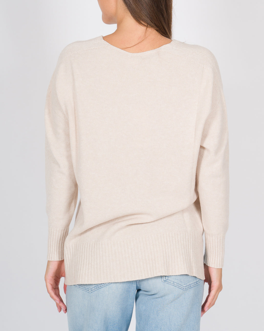 Maglia dettagli a treccia beige 