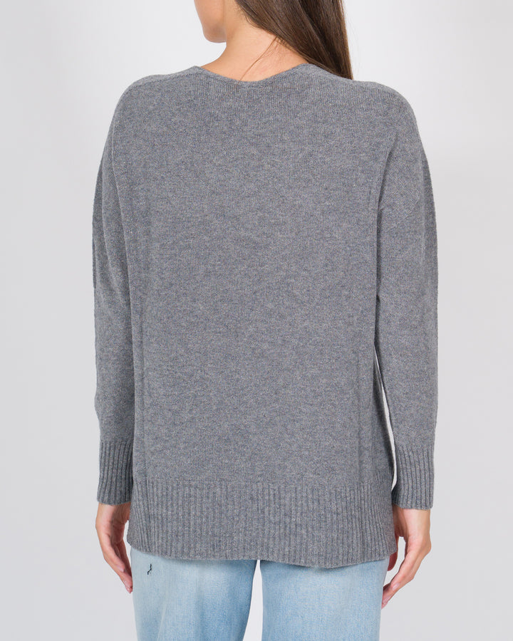 Maglia dettagli a treccia grigio 