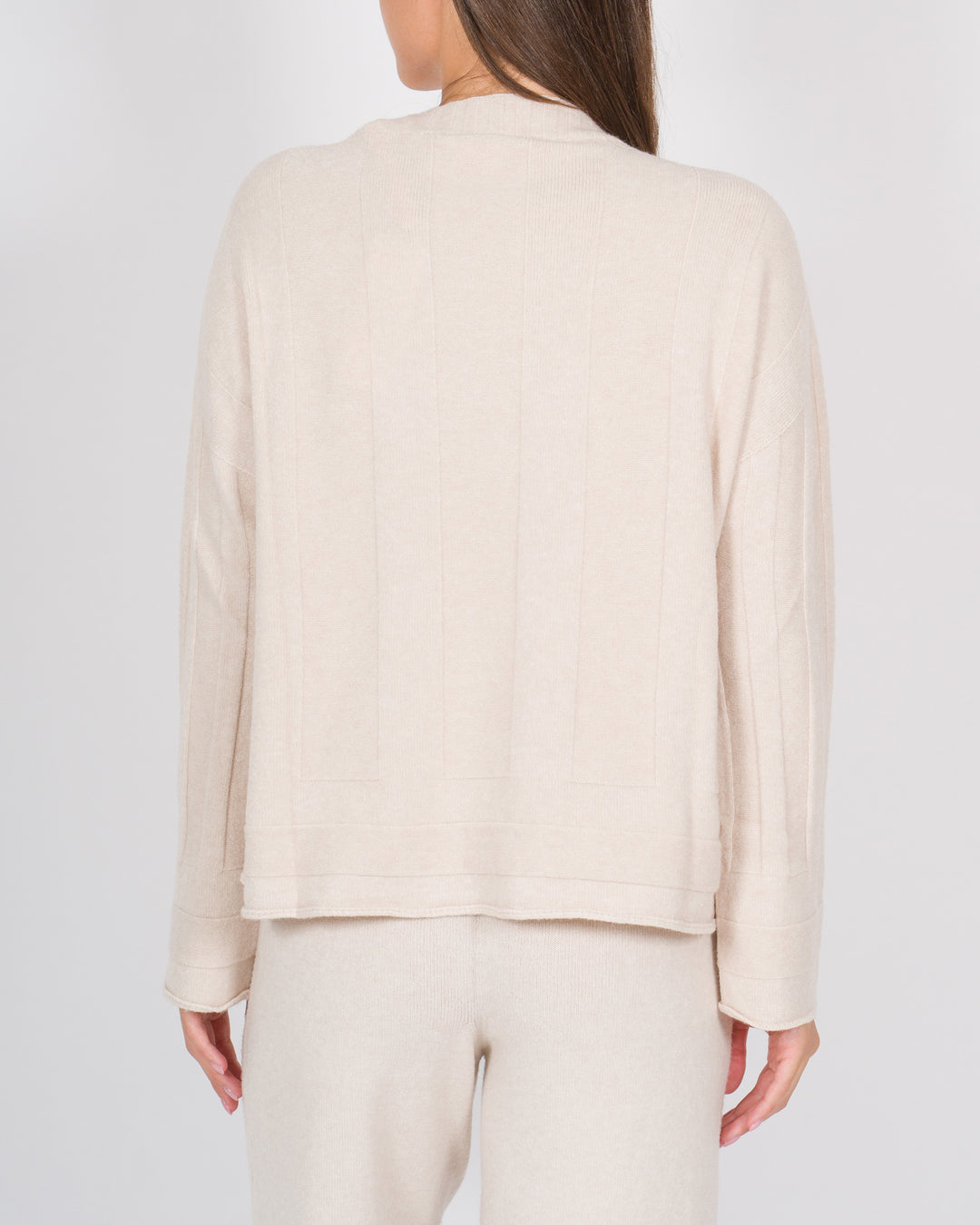 Maglia effeto riga beige 