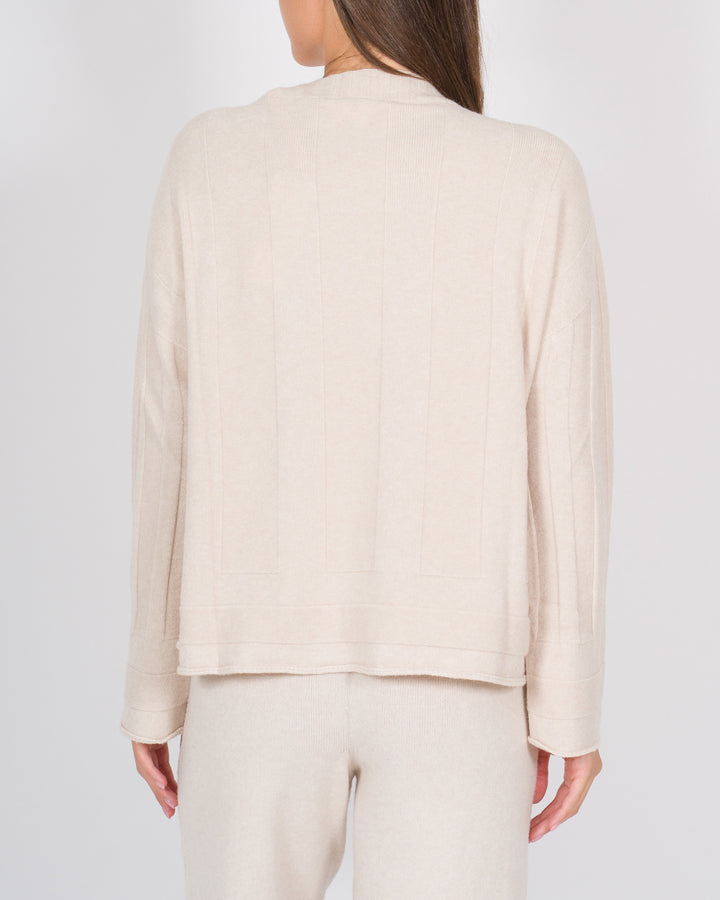 Maglia effeto riga beige 