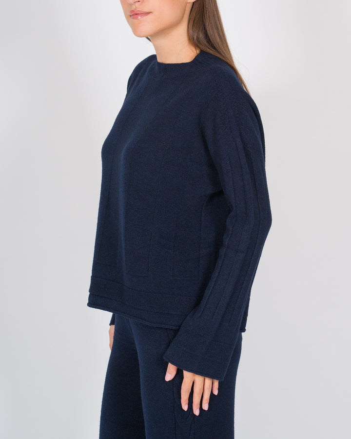Maglia effeto riga blu 