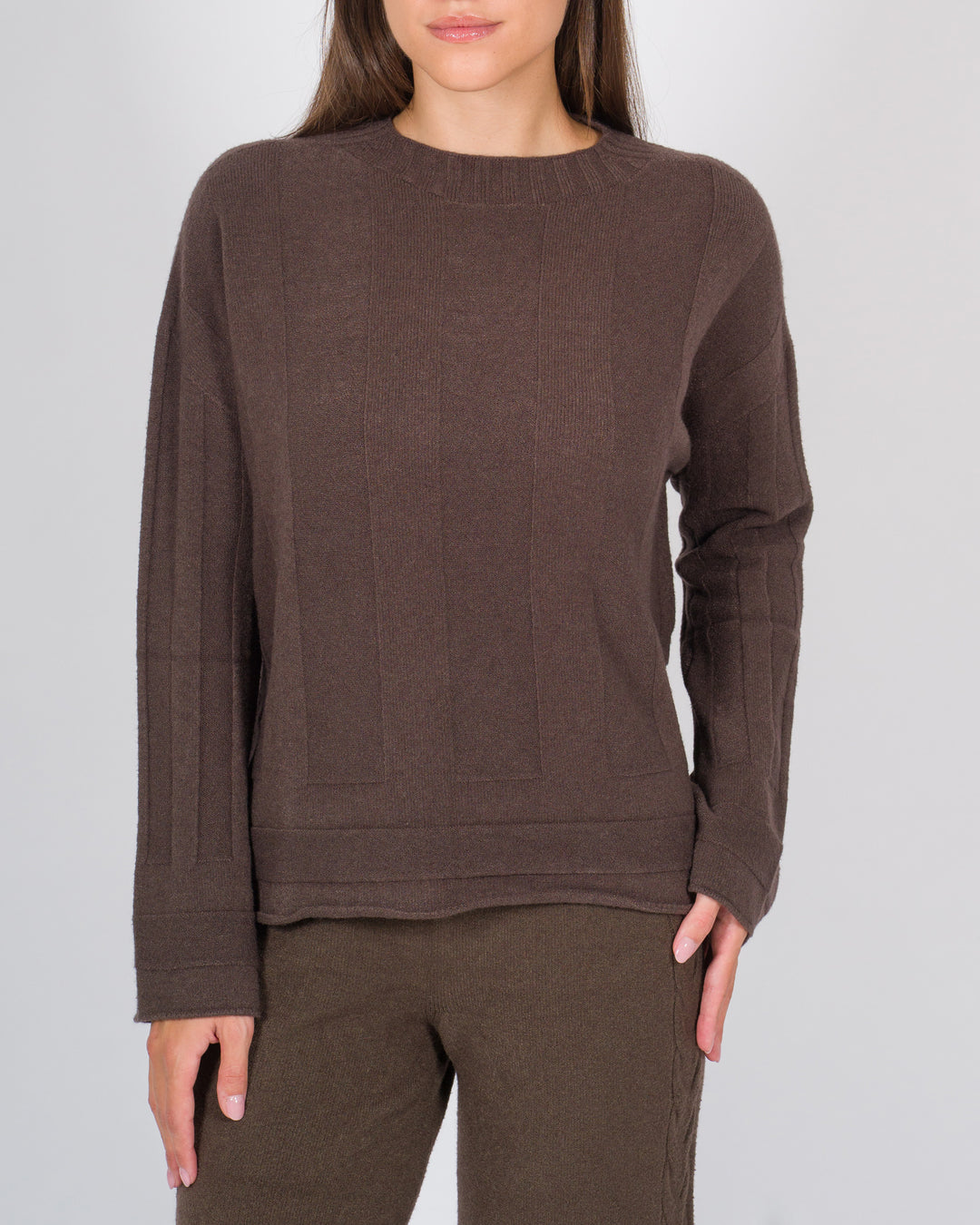 Maglia effeto riga cacao 