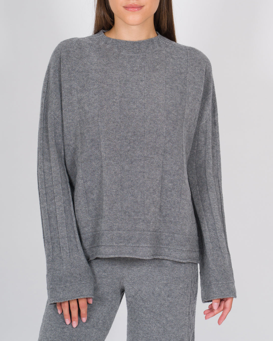 Maglia effeto riga grigio 
