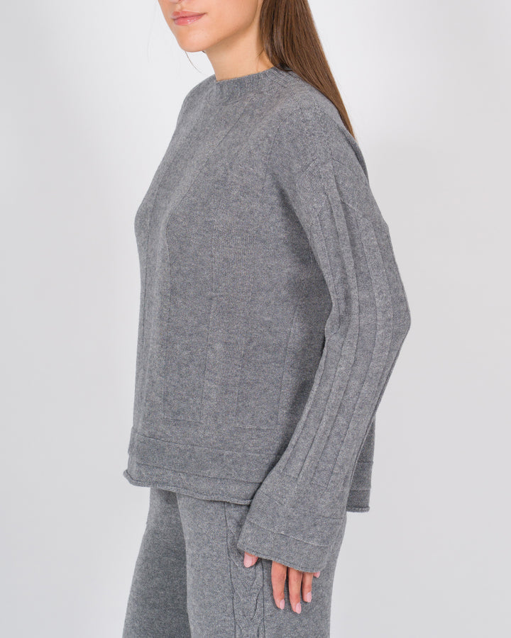 Maglia effeto riga grigio 