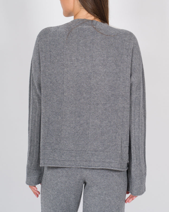 Maglia effeto riga grigio 