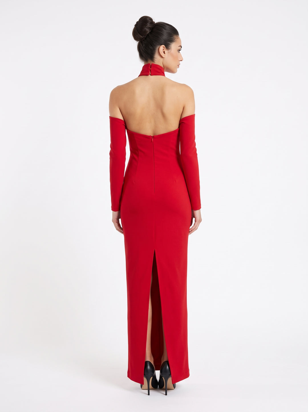 Abito  Rosso con Scollo Halter 