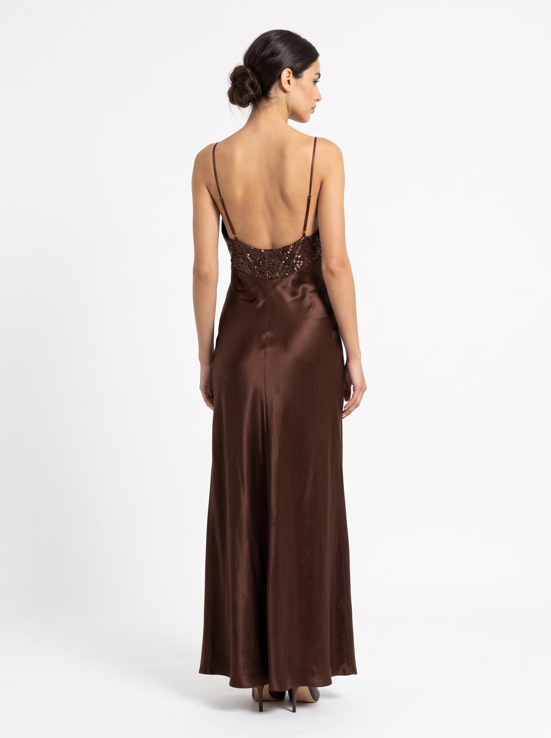 Abito Moro in Raso con Paillettes 
