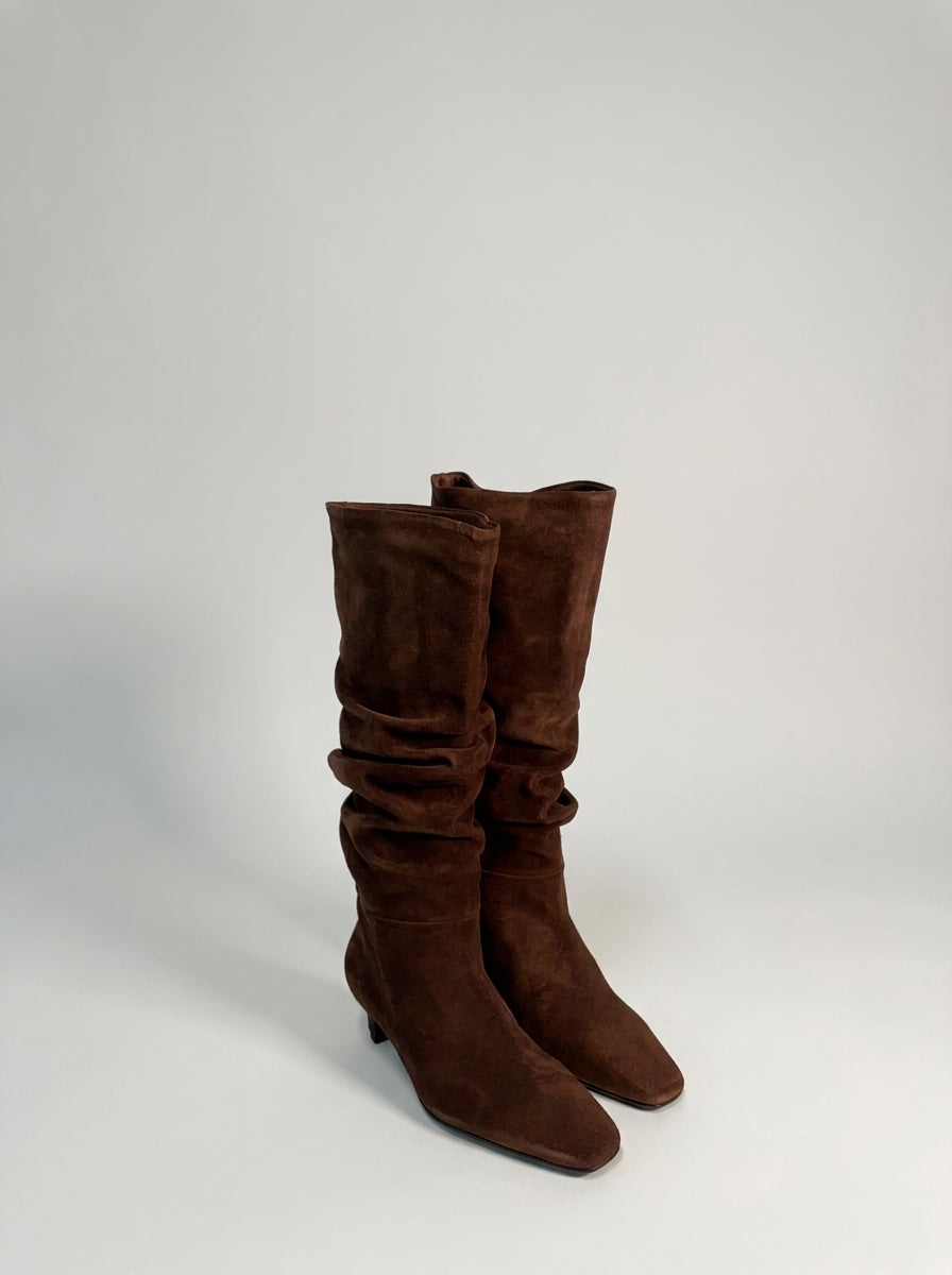 Kalila Stivali in Pelle Scamosciata Marrone 
