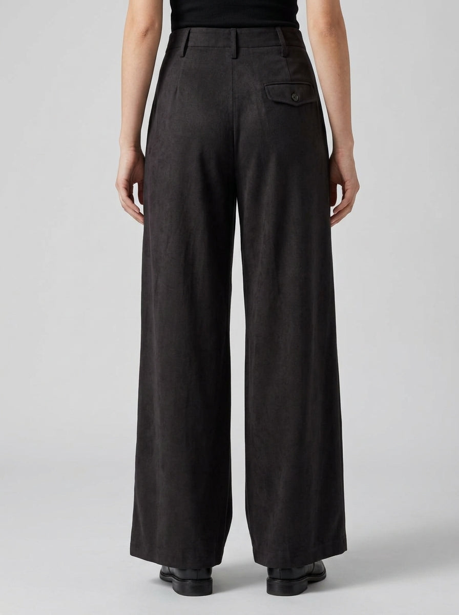 PANTALONE EFFETTO CAMOSCIO viola 