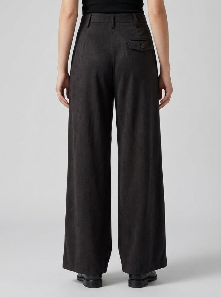 PANTALONE EFFETTO CAMOSCIO viola 