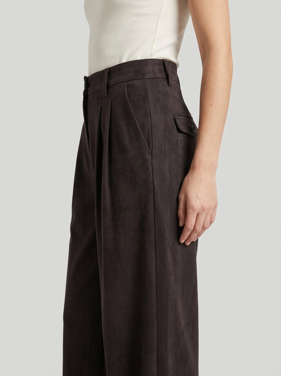 PANTALONE EFFETTO CAMOSCIO viola 