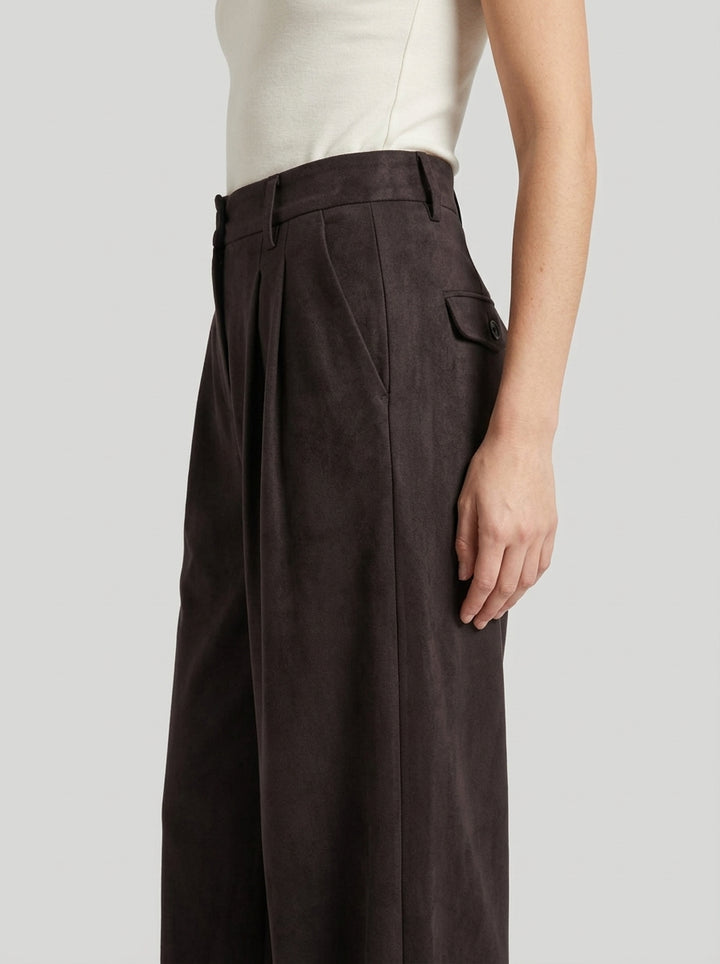 PANTALONE EFFETTO CAMOSCIO viola 