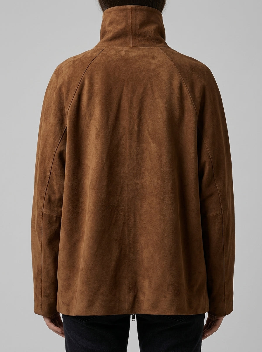 over coat in camoscio cammello 