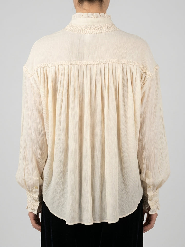 Blusa panna  romantica in viscosa 