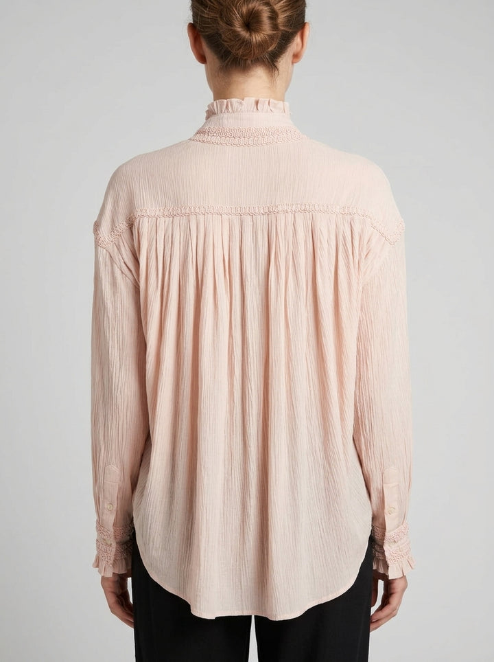 Blusa rosa  romantica in viscosa 