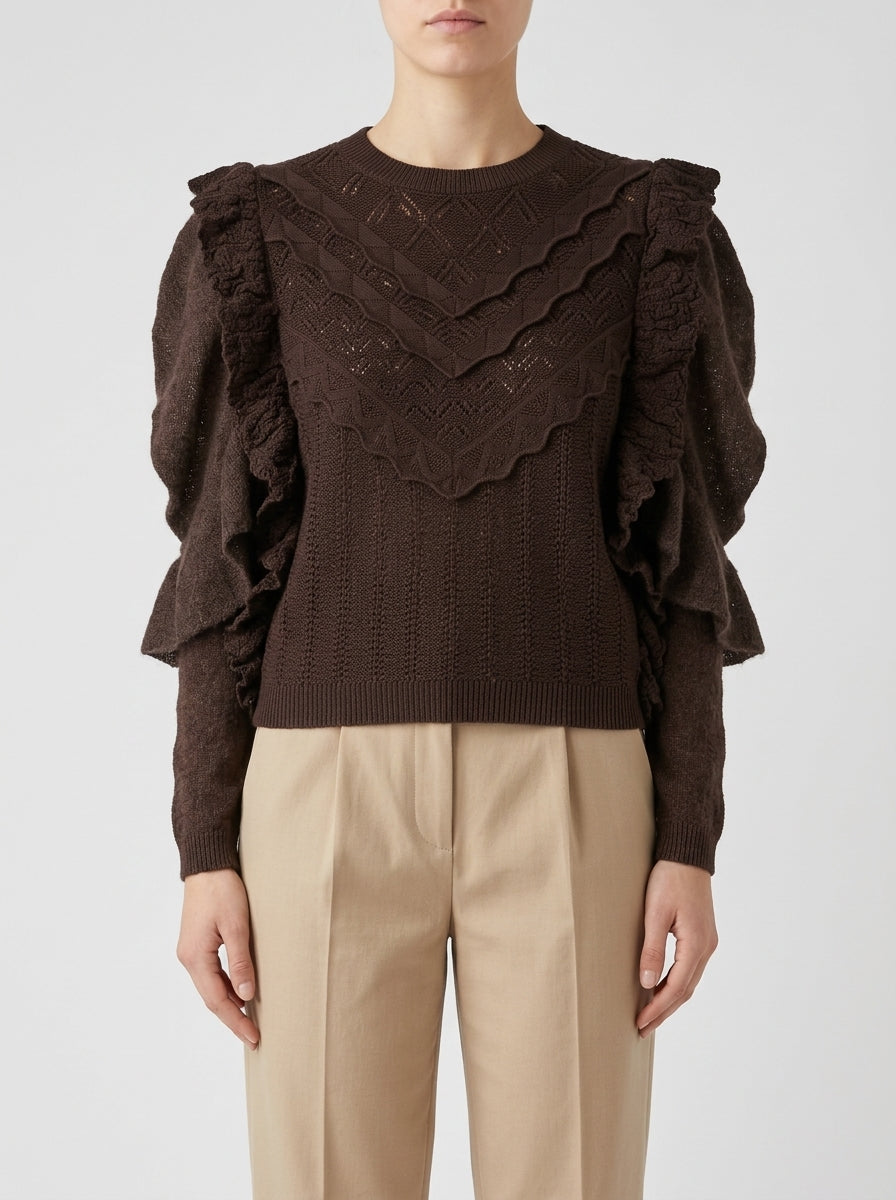 Girocollo  cioccolato in mohair 