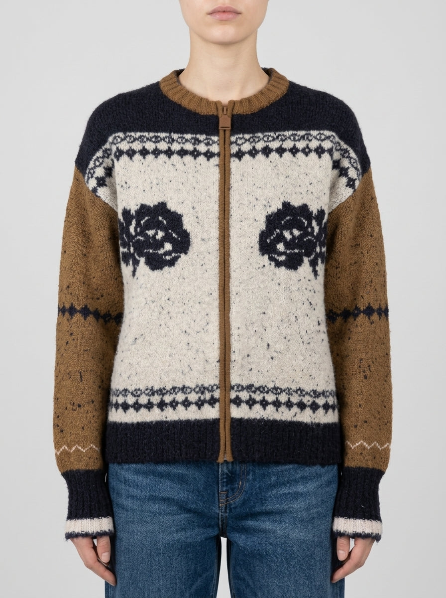 Pullover modello bomber  jacquard 