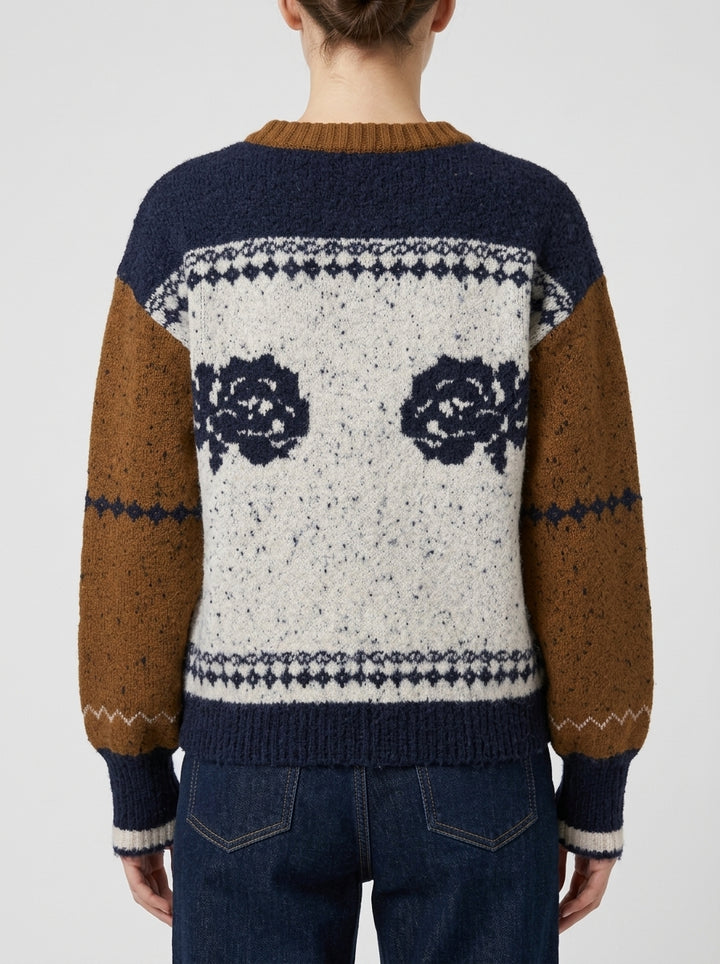 Pullover modello bomber  jacquard 