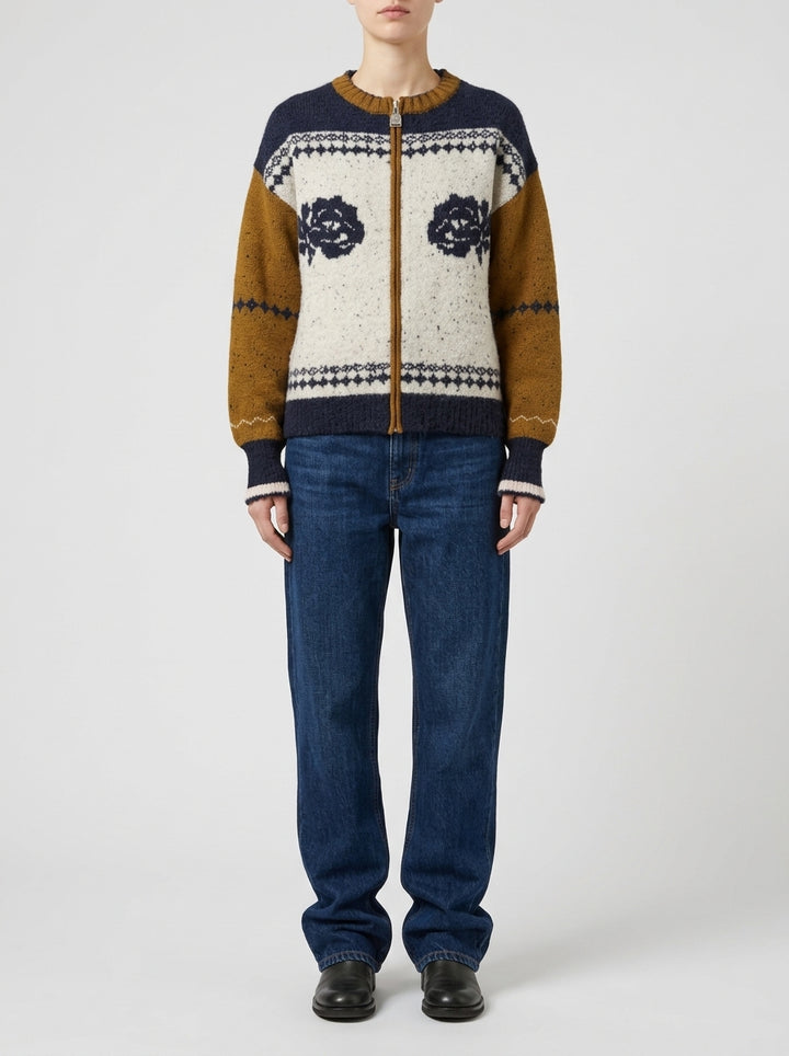 Pullover modello bomber  jacquard 