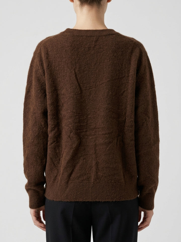 Cardigan  in angora cioccolato 