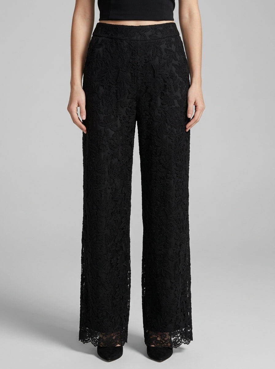 Pantalone in pizzo nero 