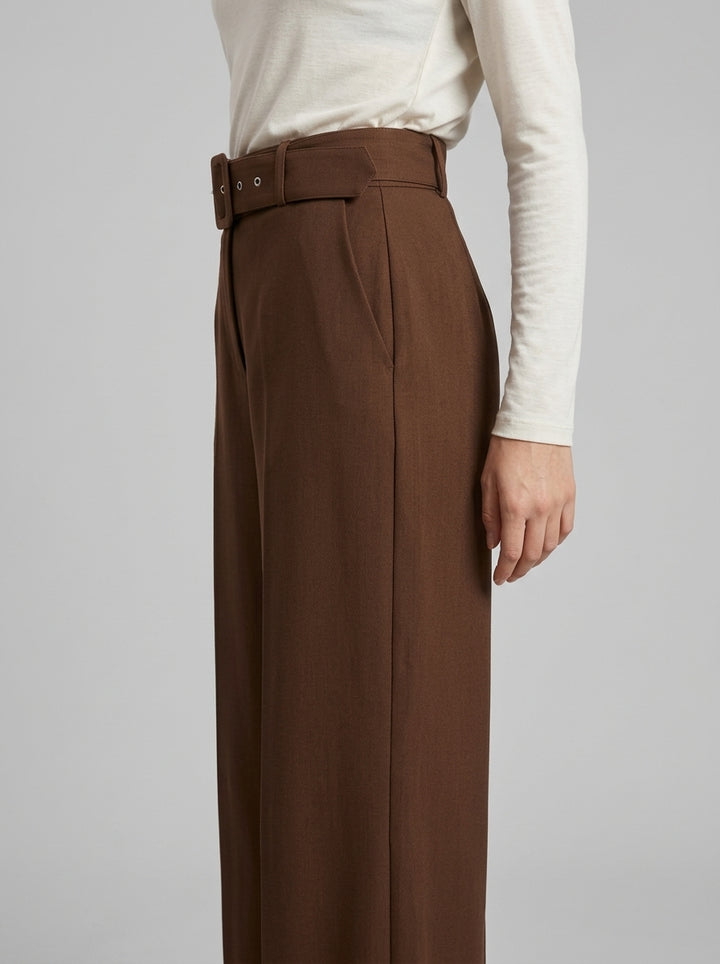 Pantalone  moro a Palazzo con Vita Alta e Cinturone 