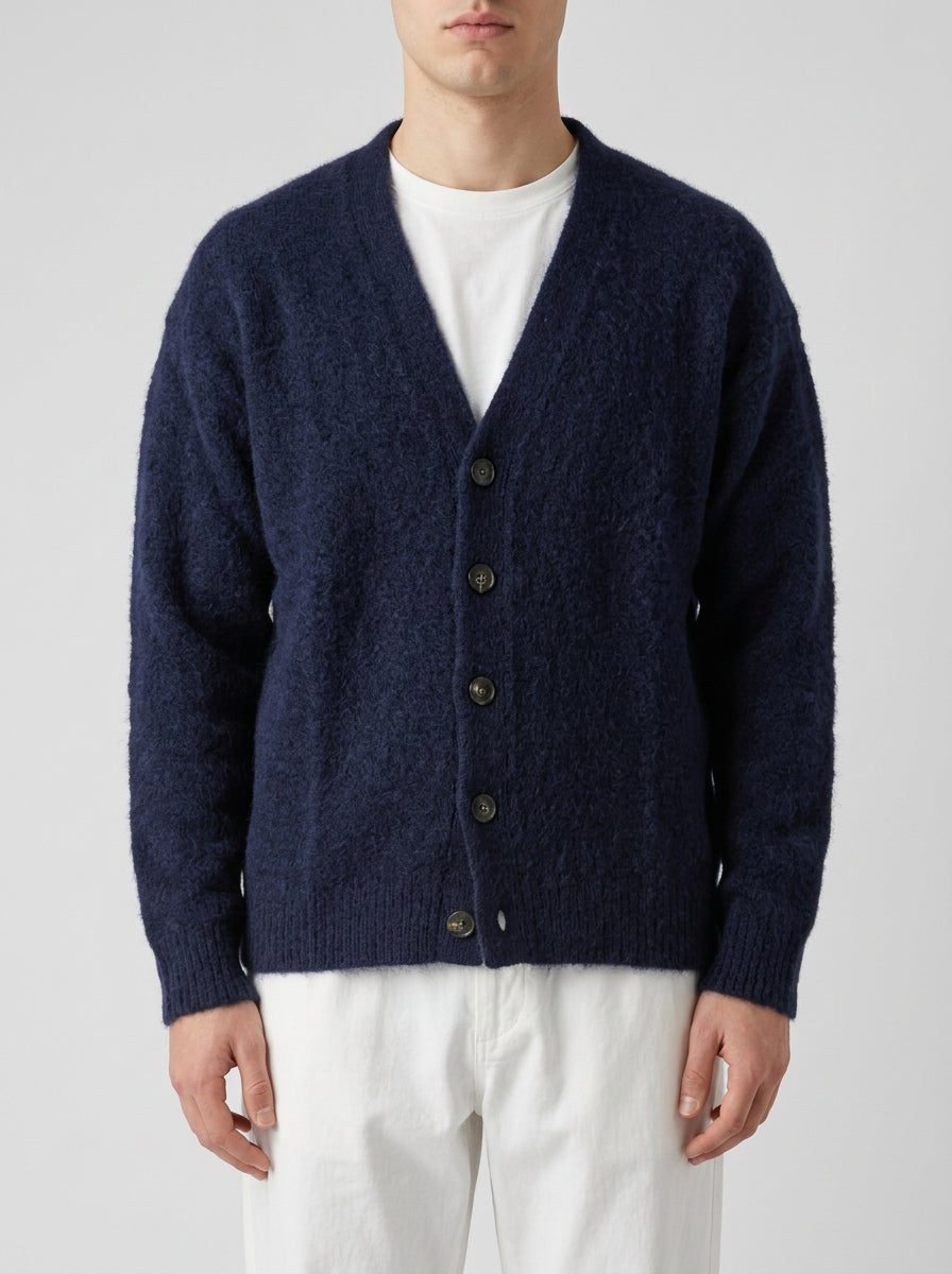 Cardigan Scollo a V Blu 