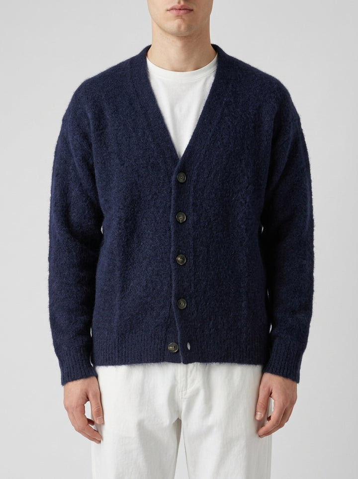 Cardigan Scollo a V Blu 