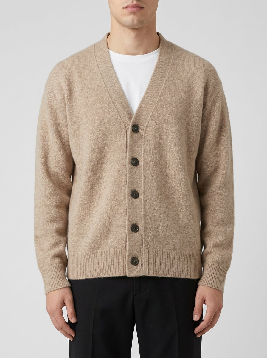 Cardigan Scollo a V Beige 