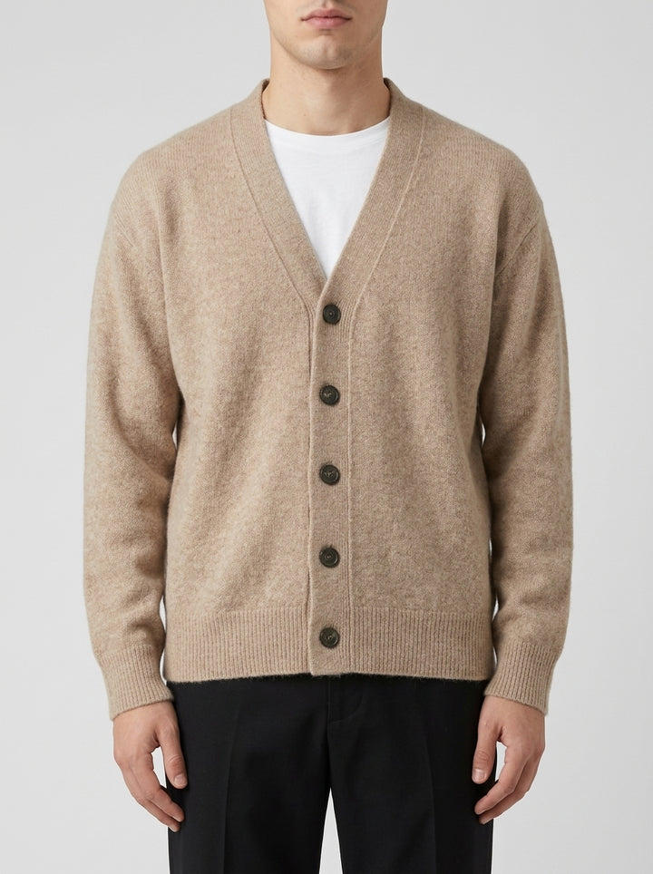 Cardigan Scollo a V Beige 