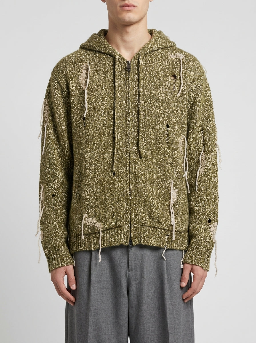 Cardigan Full-Zip in Maglia verde 