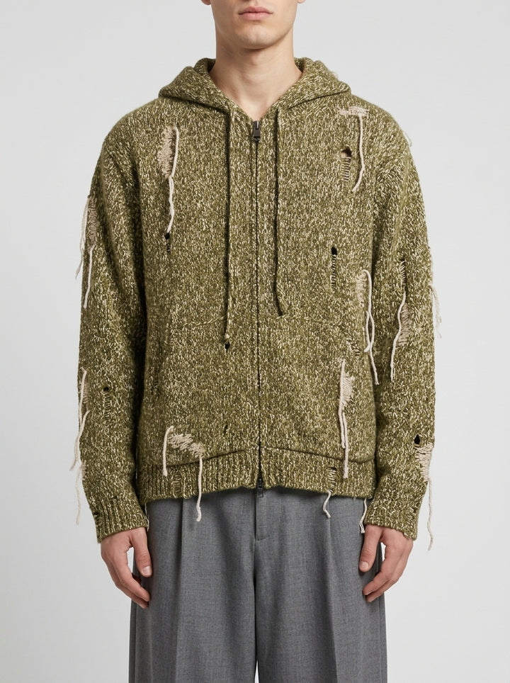 Cardigan Full-Zip in Maglia verde 