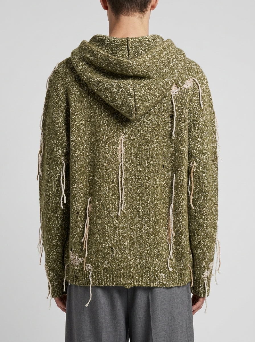 Cardigan Full-Zip in Maglia verde 