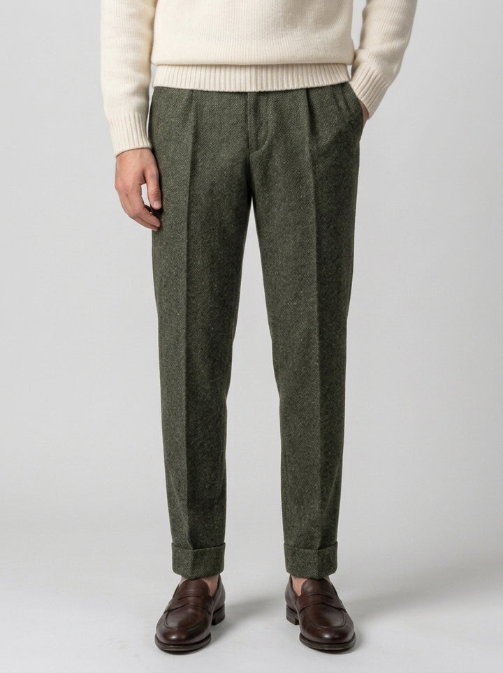 pantalone chiaia spigato verde 