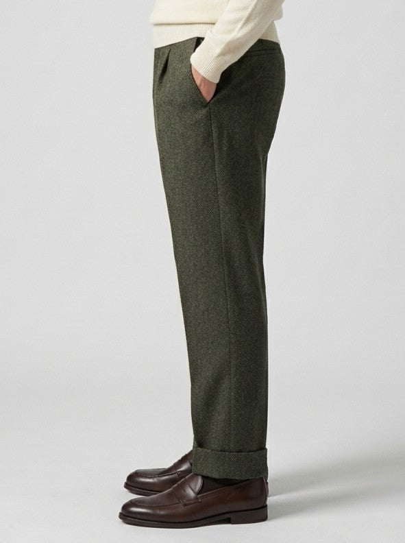 pantalone chiaia spigato verde 
